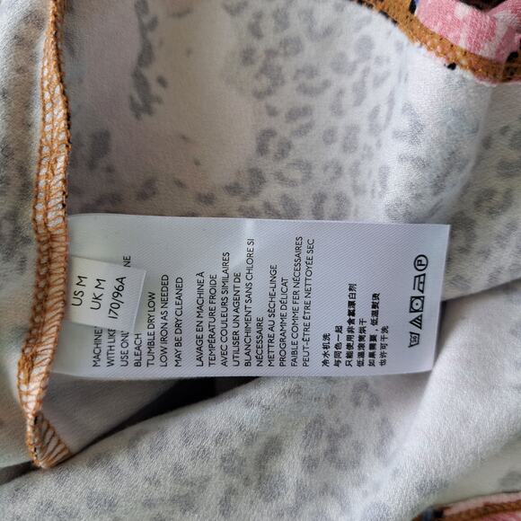 Free People Retro Romance Leopard Floral Maxi Dress Size Medium  Long Sleeve - Picture 12 of 13